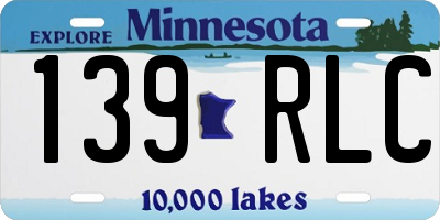 MN license plate 139RLC