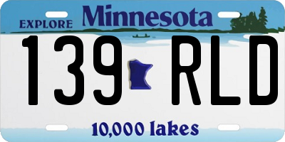 MN license plate 139RLD