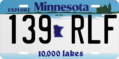 MN license plate 139RLF