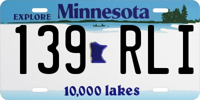 MN license plate 139RLI