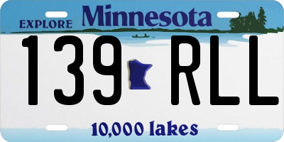 MN license plate 139RLL