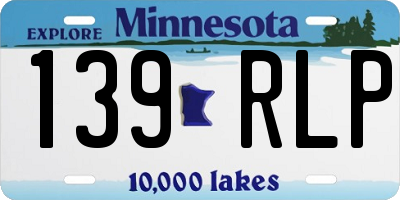 MN license plate 139RLP