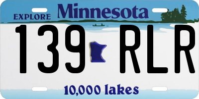 MN license plate 139RLR