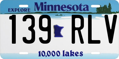 MN license plate 139RLV