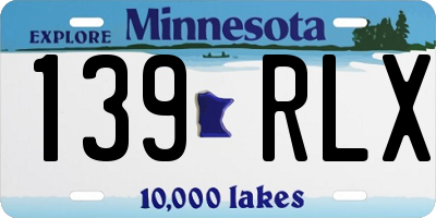 MN license plate 139RLX