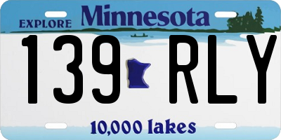 MN license plate 139RLY
