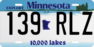 MN license plate 139RLZ