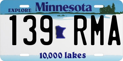 MN license plate 139RMA