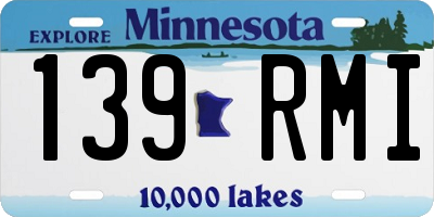 MN license plate 139RMI