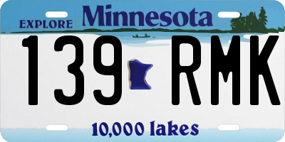 MN license plate 139RMK