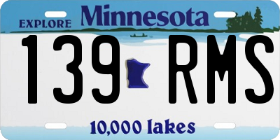 MN license plate 139RMS