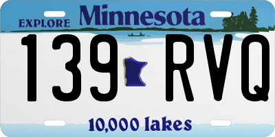 MN license plate 139RVQ