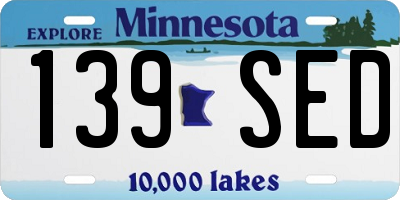 MN license plate 139SED