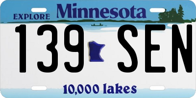 MN license plate 139SEN