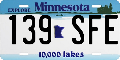 MN license plate 139SFE