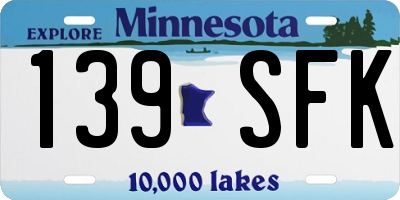 MN license plate 139SFK