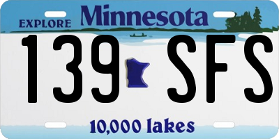 MN license plate 139SFS