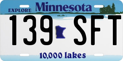 MN license plate 139SFT