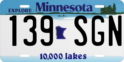 MN license plate 139SGN