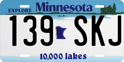 MN license plate 139SKJ