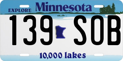 MN license plate 139SOB