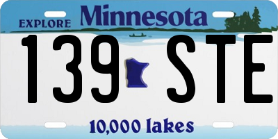 MN license plate 139STE