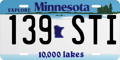 MN license plate 139STI