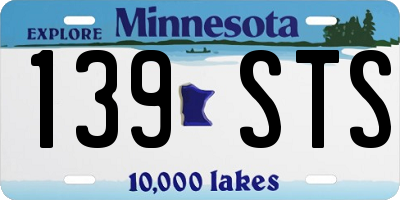 MN license plate 139STS