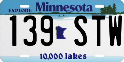 MN license plate 139STW