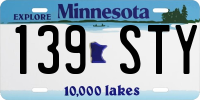 MN license plate 139STY