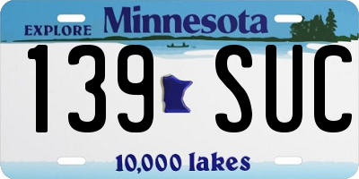 MN license plate 139SUC