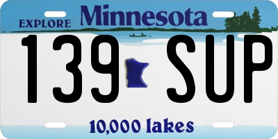 MN license plate 139SUP