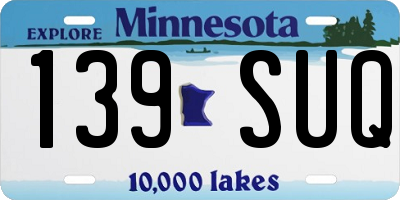 MN license plate 139SUQ