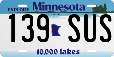 MN license plate 139SUS