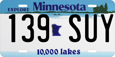 MN license plate 139SUY