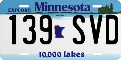 MN license plate 139SVD