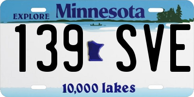 MN license plate 139SVE