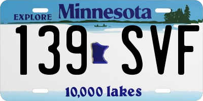 MN license plate 139SVF