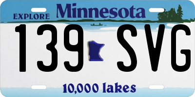 MN license plate 139SVG