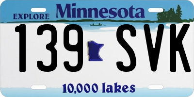 MN license plate 139SVK