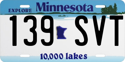 MN license plate 139SVT