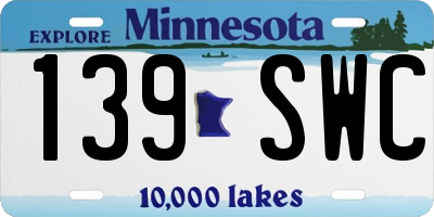 MN license plate 139SWC