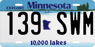 MN license plate 139SWM