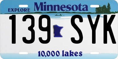 MN license plate 139SYK