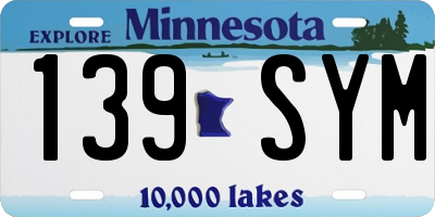 MN license plate 139SYM