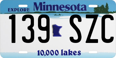 MN license plate 139SZC