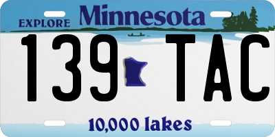 MN license plate 139TAC