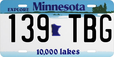 MN license plate 139TBG