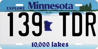 MN license plate 139TDR