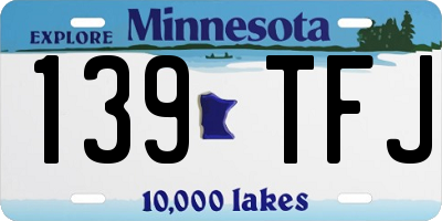 MN license plate 139TFJ